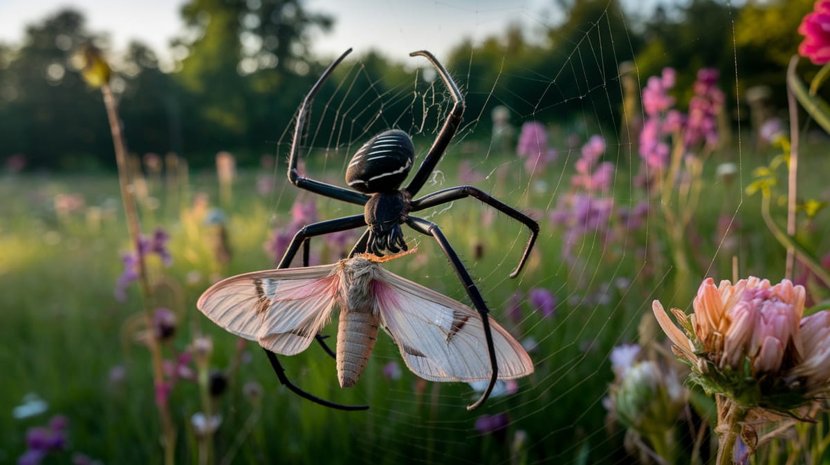 Black Orb Weaver Spider - Thumbnail 4