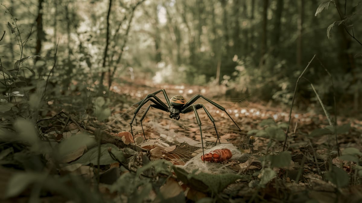 Black Tail Crab Spider - Food